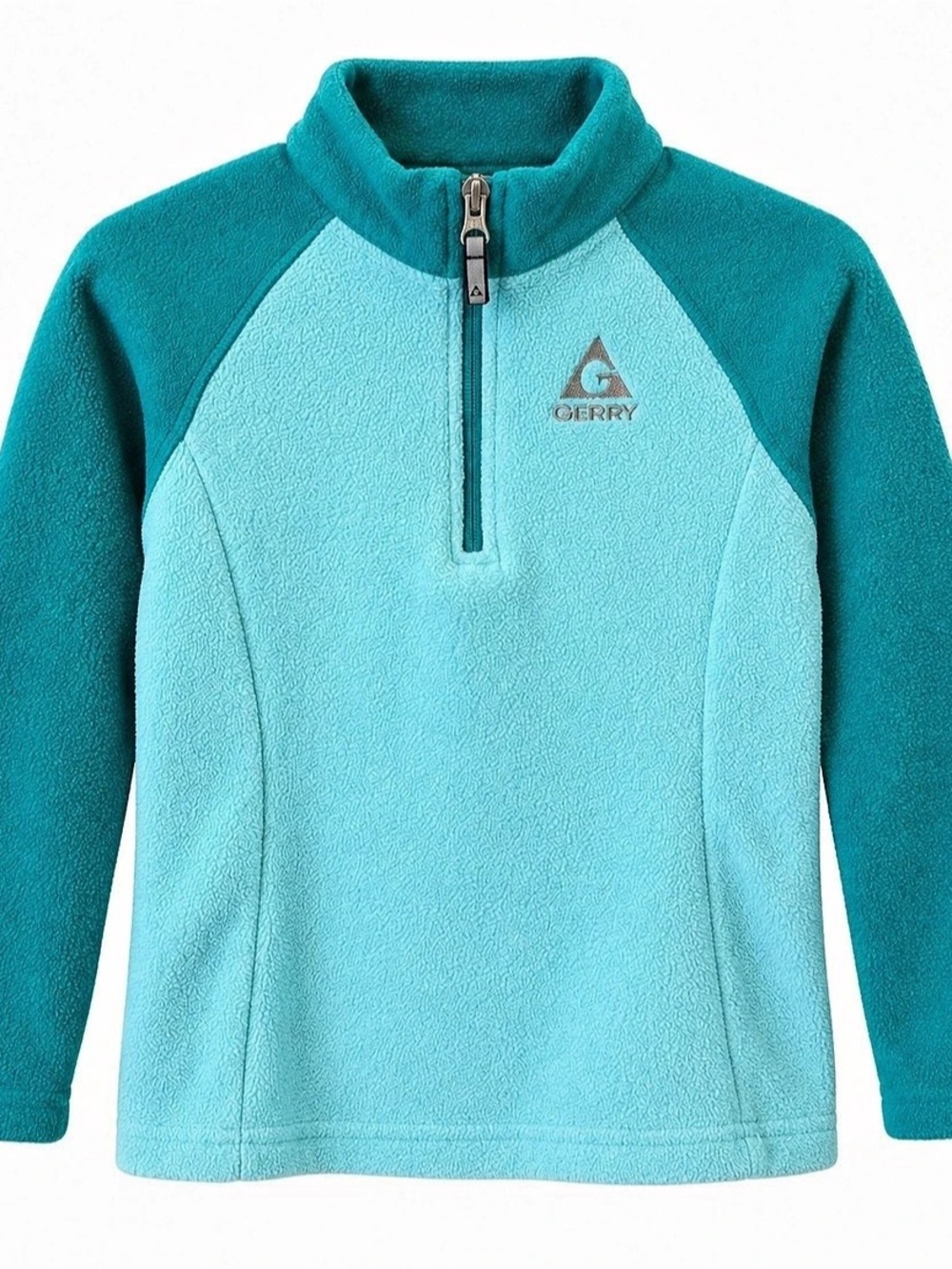 Gerry Kids Teal Aqua Colourblock 1/4 Zip Fleece Pullover Size 5/6